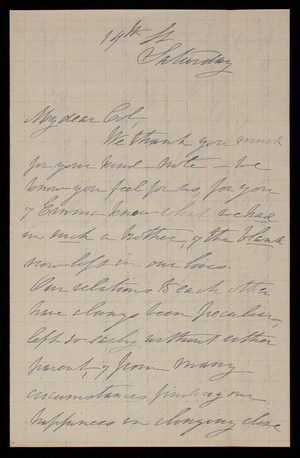 Alice W. Babcock to Thomas Lincoln Casey, September 19, 1885