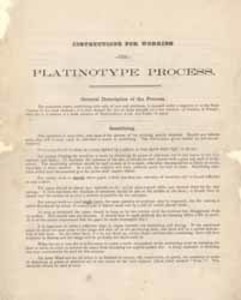 Instructions for Working the Platinotype Process