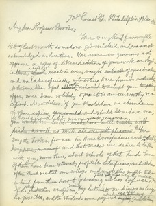 Letter from Benjamin Smith Lyman to William Penn Brooks