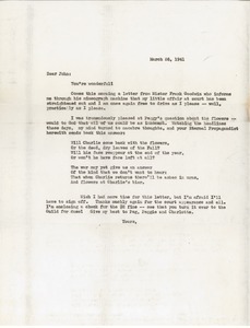 Letter from F. M. to Wilbur Baldinger