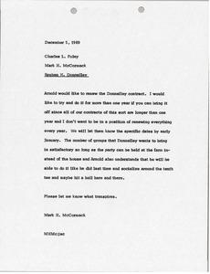 Letter from Mark H. McCormack to Charles L. Foley