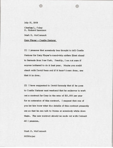 Memorandum from Mark H. McCormack to Charles L. Foley