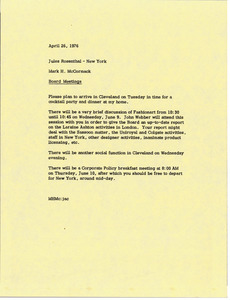 Memorandum from Mark H. McCormack to Jules Rosenthal