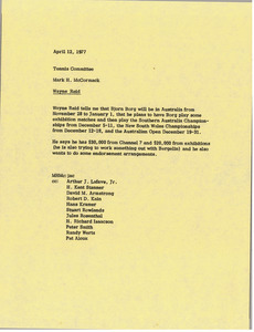 Memorandum from Mark H. McCormack to tennis committee