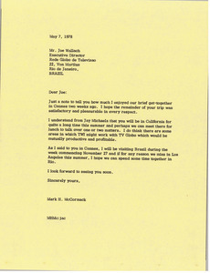 Letter from Mark H. McCormack to Joe Wallach