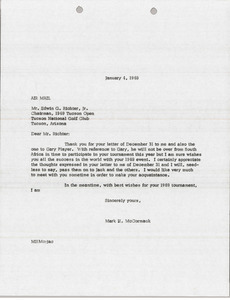 Letter from Mark H. McCormack to Edwin G. Richter Jr.
