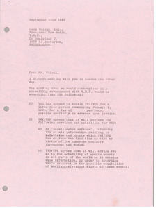 Letter from Mark H. McCormack to Cees Wolzak