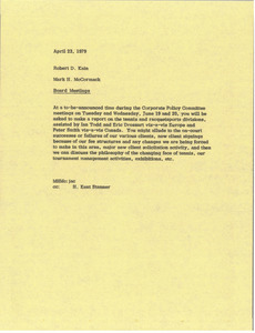 Memorandum from Mark H. McCormack to Robert D. Kain