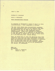 Memorandum from Mark H. McCormack to Michael W. Halstead