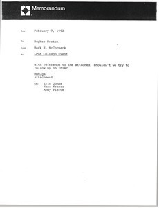 Memorandum from Mark H. McCormack to Hughes Norton