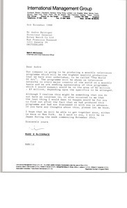 Letter from Mark H. McCormack to Andre Heiniger