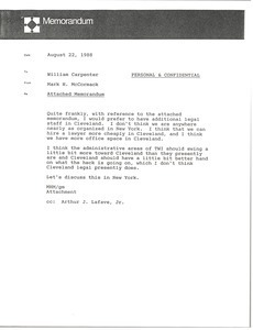 Memorandum from Mark H. McCormack to William Carpenter
