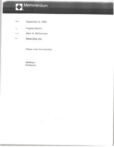 Memorandum from Mark H. McCormack to Hughes Norton