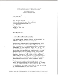 Letter from Mark H. McCormack to multiple recipients