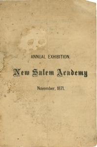 Program for the annual exhibition for New Salem Academy