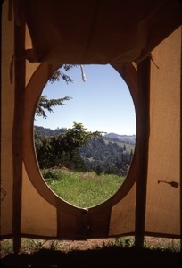 Looking out from inside tipi