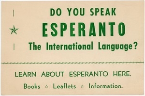 Do you speak Esperanto, the international language? Learn about Esperanto here