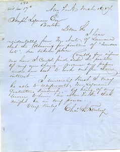 Letter from Charles S. Hauley to Joseph Lyman