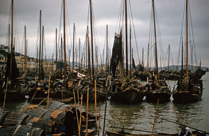 Boats and skiffs in Macau harbor