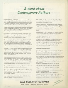 A word about 'Contemporary Authors'