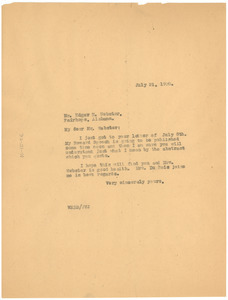 Letter from W. E. B. Du Bois to Edgar H. Webster