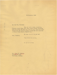 Letter from W. E. B. Du Bois to Edgar H. Webster