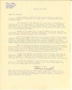 Letter from Lillian Lowenfels to W. E. B. Du Bois