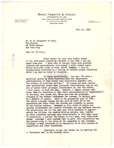 Letter from Henry Herrick Bond to W. E. B. Du Bois