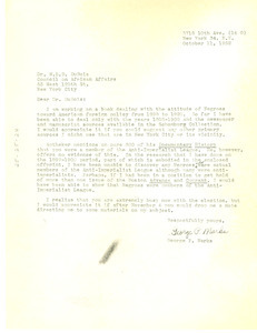 Letter from George P. Marks to W. E. B. Du Bois