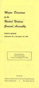 Major decisions of the United Nations general assembly