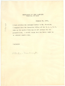 Memorandum from W. E. B. Du Bois to Richetta Randolph