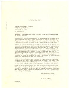 Letter from W. E. B. Du Bois to New York Herald Tribune