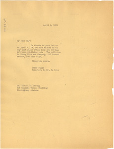 Letter from Ellen Irene Diggs to Edward E. Strong