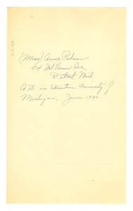 Address of Anne Palmer