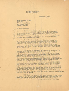 Letter from W. E. B. Du Bois to Ruth Anna Fisher