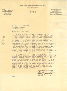 Letter from Allen B. Doggett to W. E. B. Du Bois