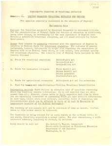 President's Committee on Vocational Education inquiry regarding vocational education for Negroes