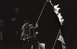 Young Americans for Freedom pro-Vietnam War demonstration, Boston Common: Burning the North Vietnamese flag