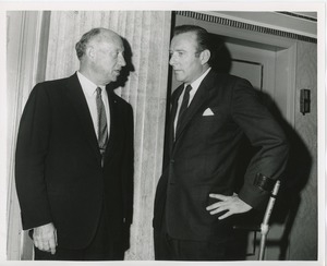 Senator Jacob Javits and Orin Lehman in conversation at the national conference on rehabilitation