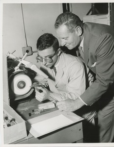 Leo Hausman observing Martin Suecof at work