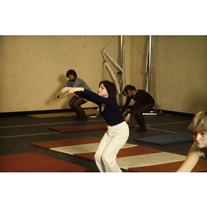 Women stretching in a gym