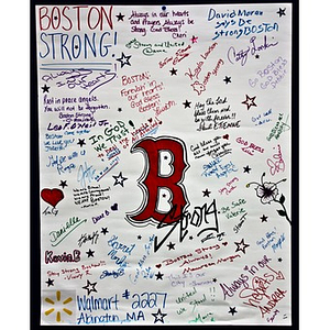 Boston Strong/B Strong poster from the Copley Square Memorial