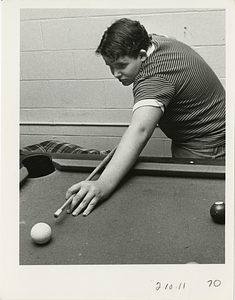 Tony Vasconellos playing pool at Tewksbury Youth Center