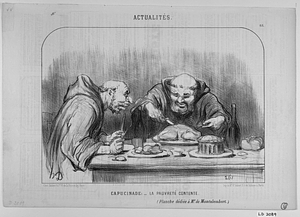 CAPUCINADE: - LA PAUVRETÉ CONTENTE. (Planche dédiée à Mr. de Montalembert).