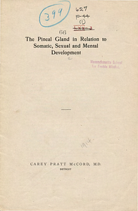 The pineal gland in relation to somatic, sexual and mental development (bound with The pineal gland in relation to somatic, sexual and mental development: second paper)