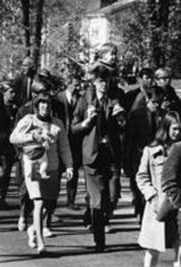 Family joins Moratorium Day march, 1969