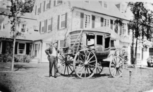 Jones Library with stagecoach in front