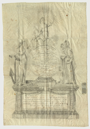 Master Mason certificate issued by Sumner Lodge to Joshua Chapman Eldridge, 1821 November 16