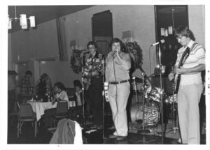 Suffolk University students performing at the Christmas show, 1977