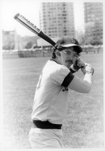 Suffolk University baseball player Larry Chabre, 1984
